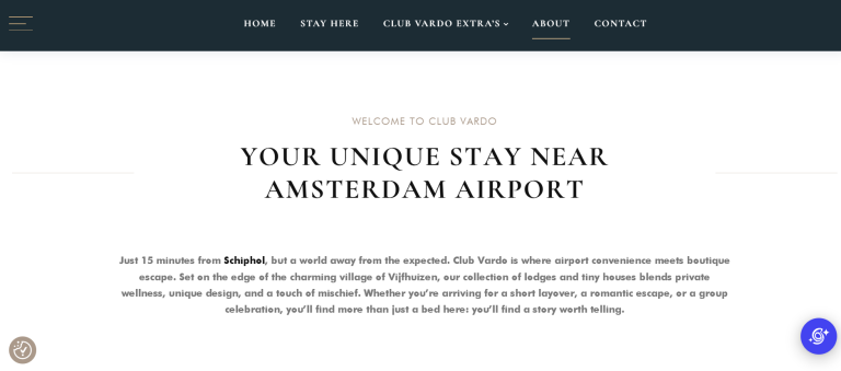 Unique accommodation near Amsterdam Airport Club Vardo